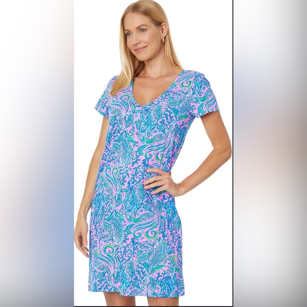 Lilly Pulitzer Talli V-neck Coverup, Lilac Rose We Mermaid It, Size L, NWT